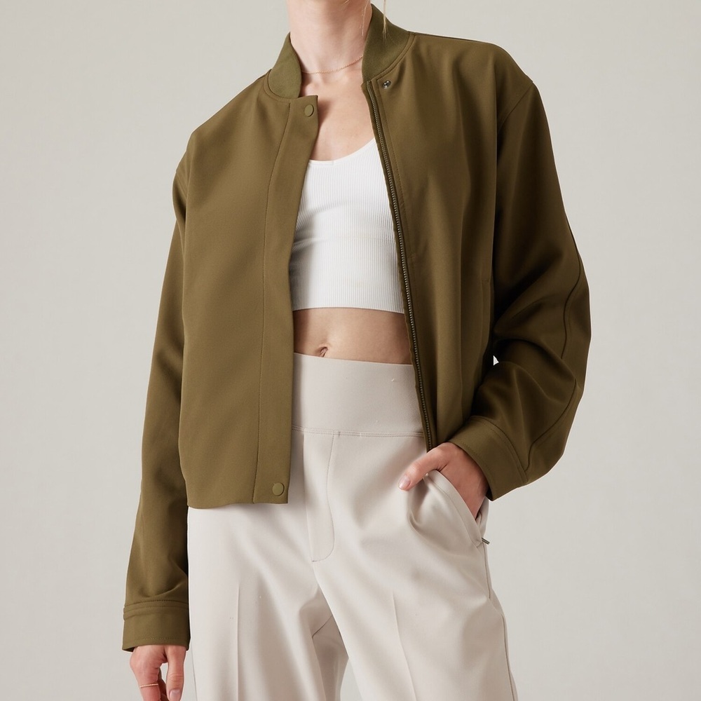 Athleta Olive Green Bomber Jacket